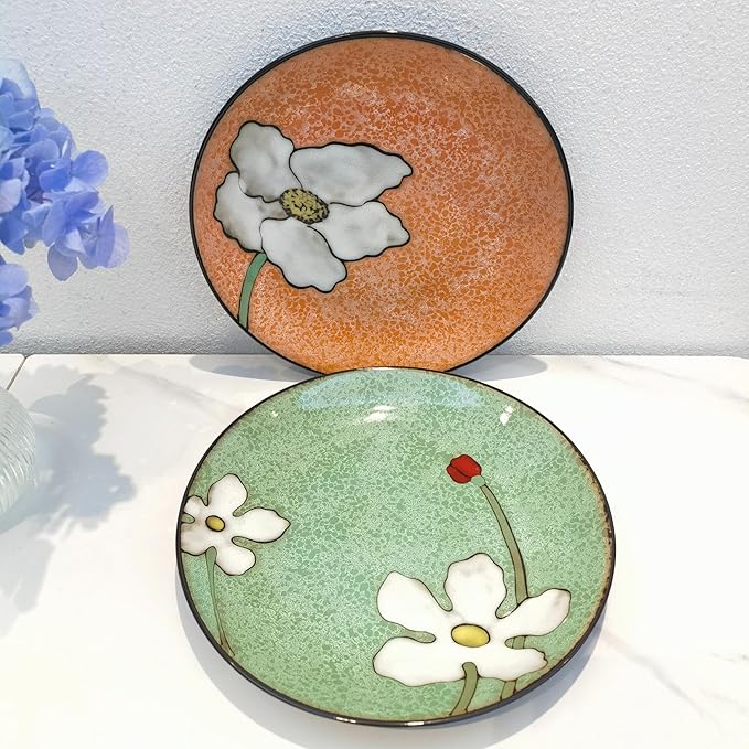 Ceramic Plates For Kitchen, 11 In - Plates Set of 4 - For Salad,Pizza,Bread, Sushi, Pasta,Appetizer, Serving etc - Dishwasher, Microwave, and Oven Safe - For Breakfast, Lunch and Dinner (11 Inch)