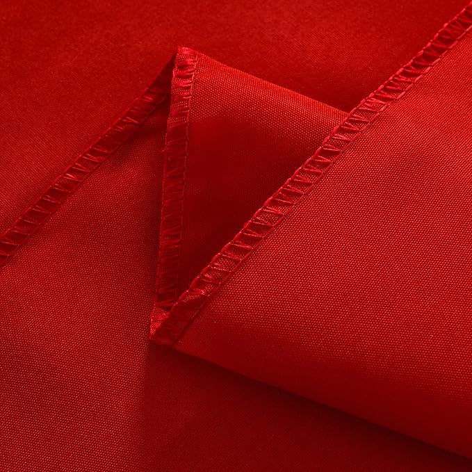 2-Pack 60x120 inch Red Table Cloths, Solid Stain and Wrinkle Resistant Oblong Tablecloth, Premium Plain Weave Polyester Fabric Rectangle Table Linen Covers for Hotel, Wedding