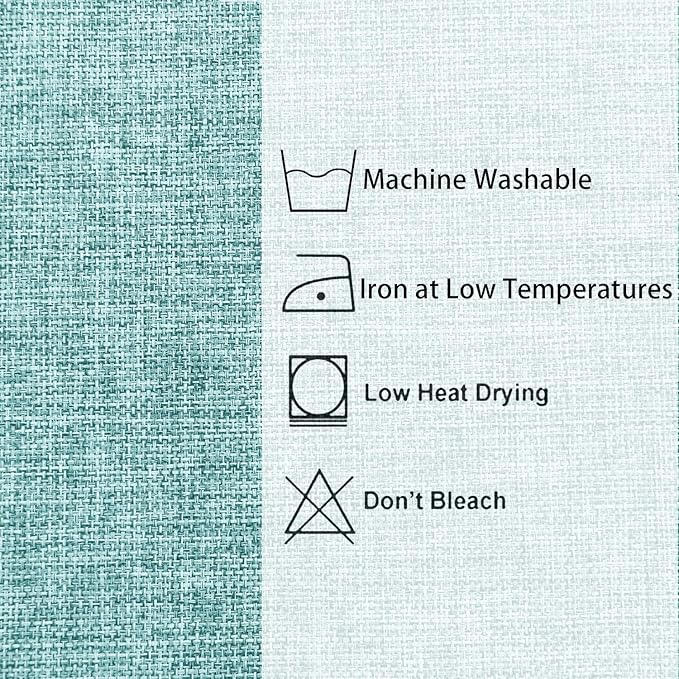 Hiasan 2 Pack Faux Linen Square Tablecloth - Wrinkle and Stain Resistant Washable Table Cloth for Kitchen Dining Room Holiday Table Cover for Party Dinner, Aqua, 60 x 60 Inch