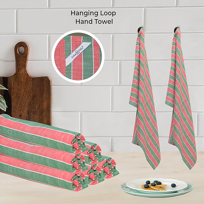 Urban Villa Kitchen Towels Set of 6 Christmas Kitchen Towels 20X30 Inches 100% Cotton Highly Absorbent Kitchen Towels Premium Quality Ultra Soft Mitered Corners KitchenTowels