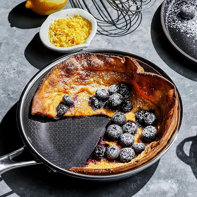 HexClad Tempered Glass Lid, 8-Inch, Designed for HexClad Hybrid Cookware, Steam Vented, Dishwasher Safe