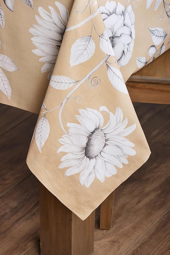 Maison d' Hermine Table Cloth Rectangle Table 100% Cotton 54 x 72 Inches Fall Tablecloth Reusable Everyday Use for Thanksgiving Christmas Decorations Dining Farmhouse Party (Pretty Autumn)