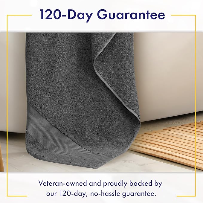 Ultra Soft & Plush Viscose from Bamboo Bath Towels - 700 GSM Luxury Bath Towels - 6 Piece Set - Super Absorbent & Quick Drying (Granite Grey)