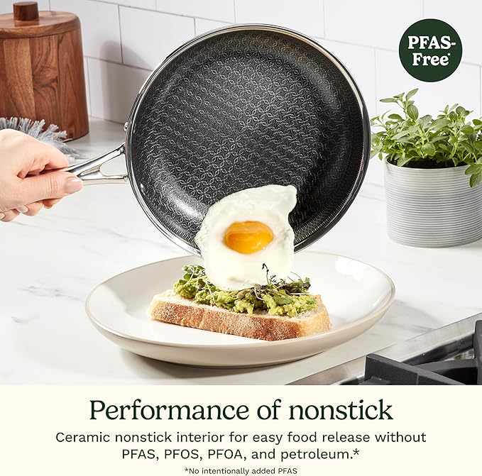 Cuisinart FusionElite+ Nonstick Tri-Ply Stainless Steel Skillet, 10″ Skillet Frying Pan with PURELYSEAR Ceramic Nonstick Technology, Scratch Proof, Cool Grip Handles, Dishwasher Safe