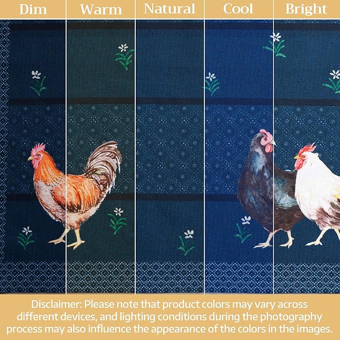 Maison d' Hermine Cloth Napkins Set of 4 100% Cotton Everyday Reusable Square Napkins Cloth Washable Dinner Party Wedding Restaurant Valentines Day Decorations Spring/Summer(Meadow Rooster, 18" x 18")