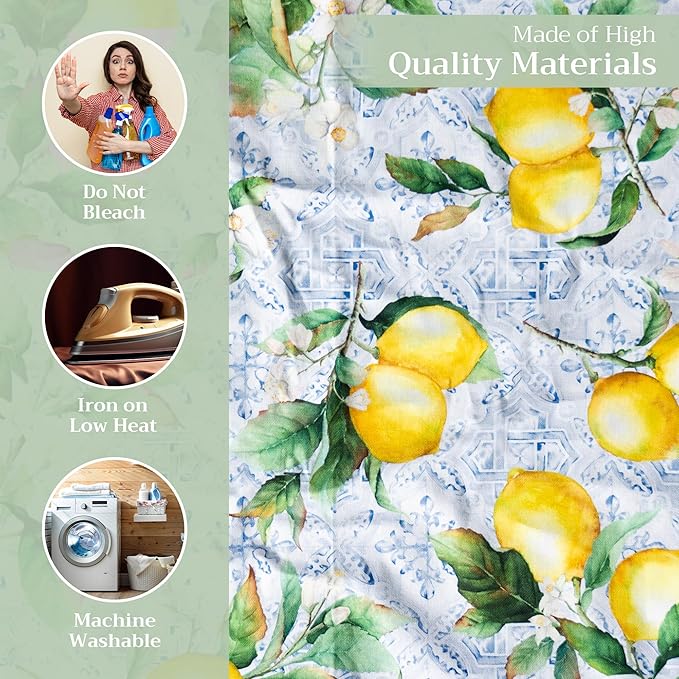 Maison d' Hermine Cloth Napkins Set of 4 100% Cotton Everyday Reusable Square Napkins Cloth Washable Dinner Party Wedding Restaurant Valentines Day Decorations Spring/Summer (Citrus, 20" x 20")