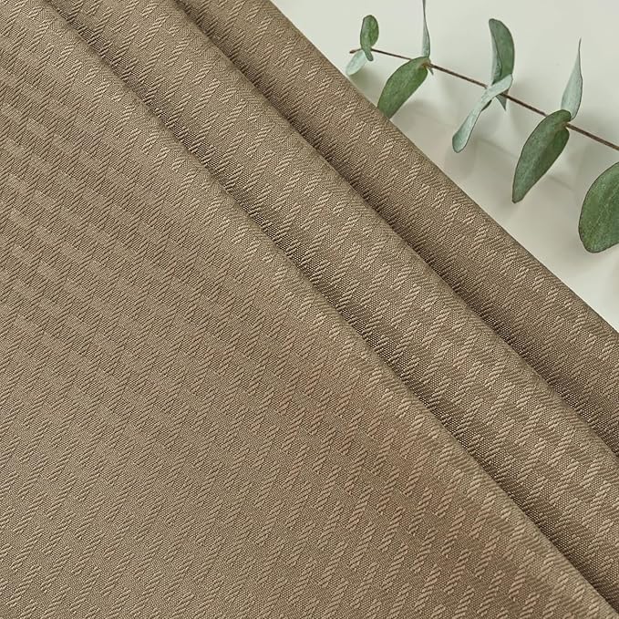 maxmill Square Tablecloth Weaved Texture Stain Resistant Waterproof Wrinkle Resistant Washable Soft Table Cloth, Decorative Fabric Table Cover for Dining Room Dinner and Parties, 52 x 52 Inch, Brown