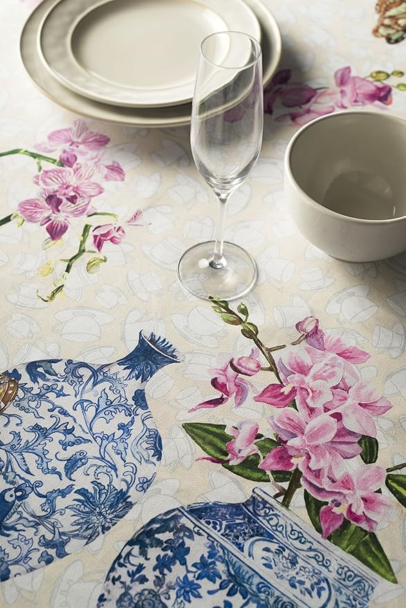 Maison d' Hermine Table Cloth Rectangle Table 100% Cotton 70 x 140 Inches Tablecloth Reusable Decorative for Dining Room Farmhouse Home Valentines Day Decorations Spring Summer - Canton