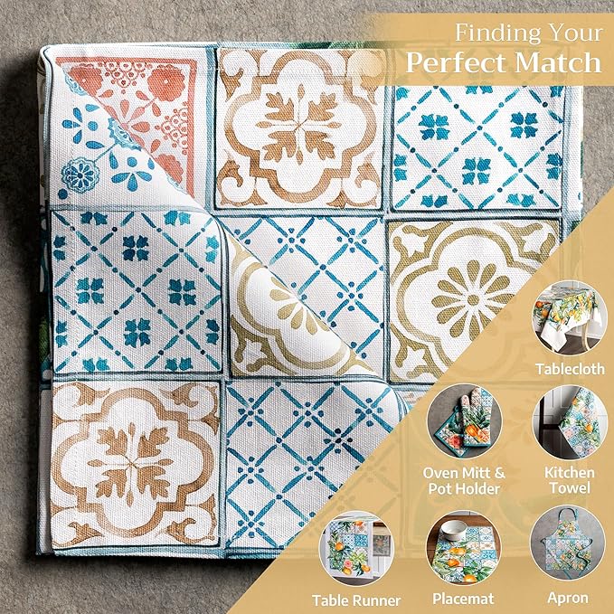 Maison d' Hermine Cloth Napkins Set of 4 100% Cotton Everyday Reusable Square Napkins Cloth Washable Dinner Party Wedding Restaurant Valentines Day Decorations Spring/Summer (Agrume, 20" x 20")