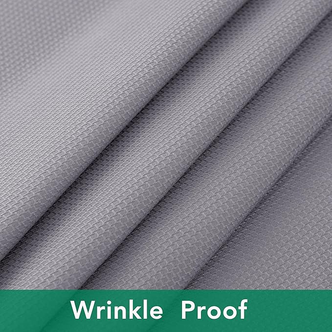 Biscaynebay Textured Fabric Tablecloths 90x156 Inches Rectangular, Silver Grey Water Resistant Spill Proof Tablecloths for Dining, Kitchen, Wedding and Parties, Machine Washable