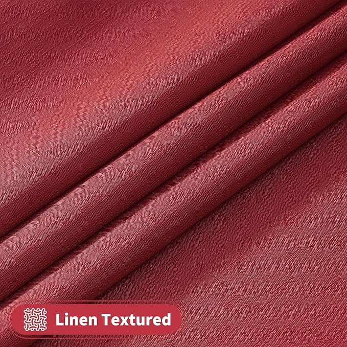 Faux Linen Tablecloths for Rectangle Tables, Burlap Textured Table Cloths Washable Farmhouse Table Cover Water Resistant for Dining, Wedding, Outdoor(Red, 60"×84")