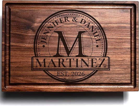 Personalized Cutting Board, Custom Wood Engraved Charcuterie Boards - Best Present for Wedding, Bridal Shower, Engagement, Anniversary, Housewarming, Gift Idea for Couples, Bride, Parent, Family