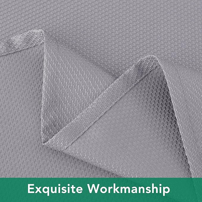 Biscaynebay Textured Fabric Tablecloths 52x70 Inches Rectangular, Silver Grey Water Resistant Tablecloths for Dining, Kitchen, Wedding and Parties etc. Machine Washable