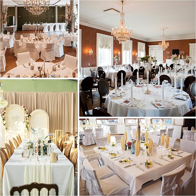6-Pack 90x156 inch Blackish Green Table Cloths, Solid Stain and Wrinkle Resistant Oblong Tablecloth, Premium Plain Weave Polyester Fabric Rectangle Table Linen Covers for Hotel, Banquet