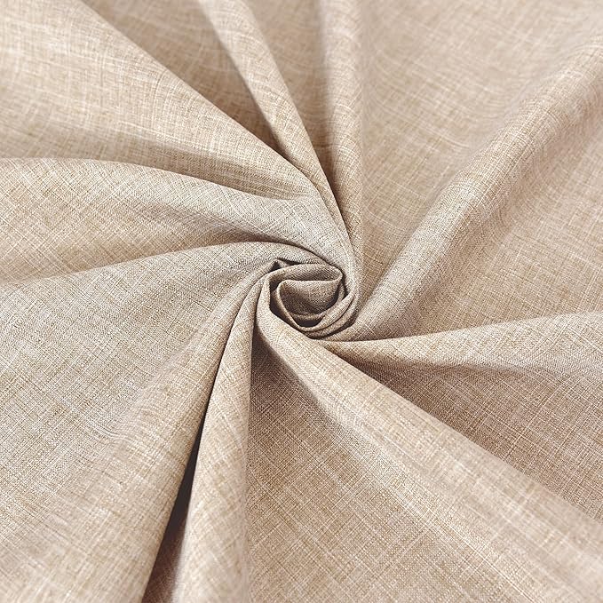 Fitable Faux Linen Textured Beige Round Tablecloths 60 Inches - 2 Pack Faux Burlap Table Clothes for Banquet, Party, Dining, Farmhouse, Outdoor (Great for 20"-48" Round Tables)