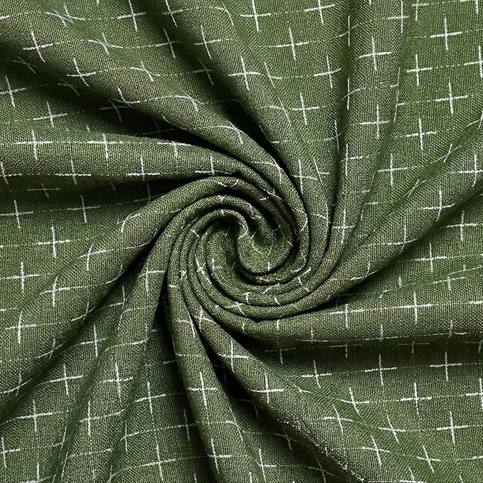 Horaldaily Olive Green Rectangular Table Cloth, Cross-Star Solid Textured Embroidery Tablecloth, Wrinkle Free Washable 60×120 Inch Table Cover for Kitchen, Party, Wedding, Picnic, Outdoor