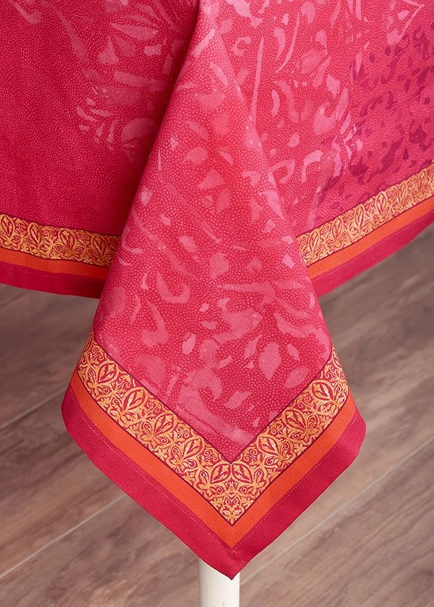 Maison d' Hermine Table Cloth Rectangle Table 100% Cotton 70 x 108 Inches Fall Tablecloth Reusable Everyday Use for Thanksgiving Christmas Decorations Dining Farmhouse Party (Versailles)