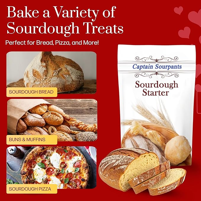 Mature Sourdough Starter Culture – 100+ Years Old Dehydrated Sourdough Starter Kit for Delicious Homemade Sourdough Bread – All-Natural and Healthy - Beginner Friendly, Fast reactivation and Expert Support
