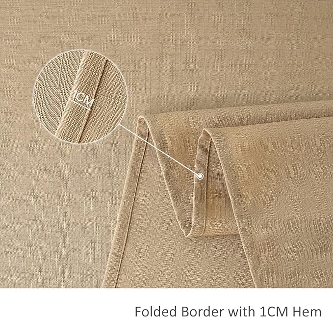 maxmill Square Jacquard Tablecloth Waterproof Spillproof Wrinkle Resistant Soft Slubby Textured Table Cloth for Dinner and Party Washable Polyester Fabric, Indoor and Outdoor Use, 60 x 60 Inch, Beige