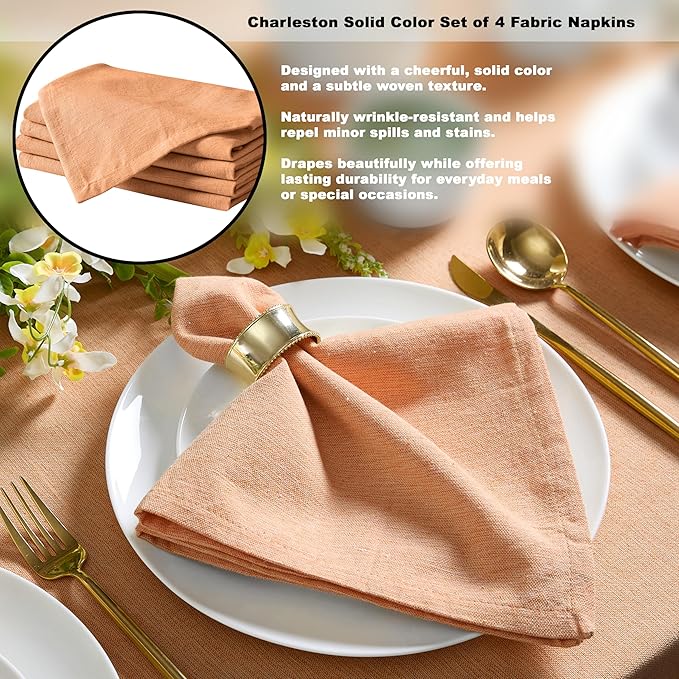 Spring & Easter Holiday Charleston Kankambram Orange 60 x 102 inch Rectangle Fabric Tablecloth, Cotton Table Cover for Indoor Outdoor Dining, Machine Washable Solid Color Tablecloths for Everyday Use