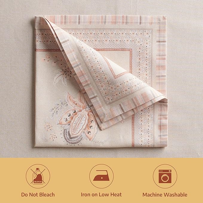 Maison d' Hermine Napkin 100% Combed Cotton Premium 20 Inch x 20 Inch Set of 4 Dinner Napkins, Decorative Washable Cloth Napkin for Dining, Buffet Parties & Camping - Society Florals