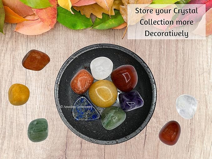 Hematite Crystal Bowl - 2 Inch Decorative Bowls for Room and Home Decor - Gemstone Healing Crystals for Elegant Display, Positive Energy Balance and Gift
