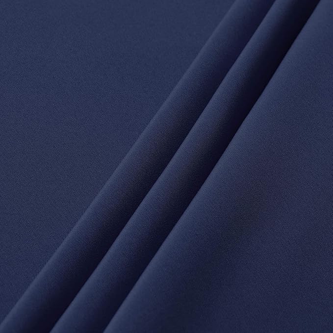sancua Round Tablecloth - 90 Inch - Water Resistant Spill Proof Washable Polyester Table Cloth Decorative Fabric Table Cover for Dining Tables, Buffet Parties and Camping, Navy
