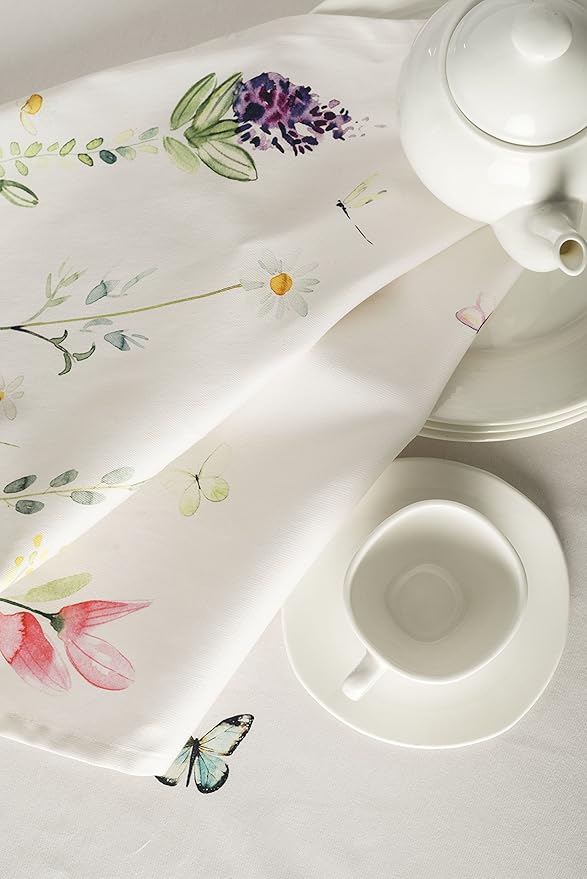 Maison d' Hermine Cloth Napkins Set of 4 100% Cotton Everyday Reusable Square Napkins Cloth Washable Dinner Wedding Restaurant Valentines Day Decorations Spring/Summer (Botanical Fresh, 20" x 20")