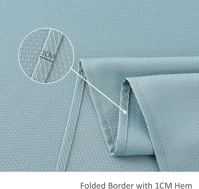 maxmill 2 Pack 60 x 84 Inch Dusty Blue Textured Rectangle Tablecloth Water Resistant Wrinkle Free Spillproof, Soft Jacquard Table Cloth for Banquet Parties Holiday Dinner, Indoor and Outdoor Use
