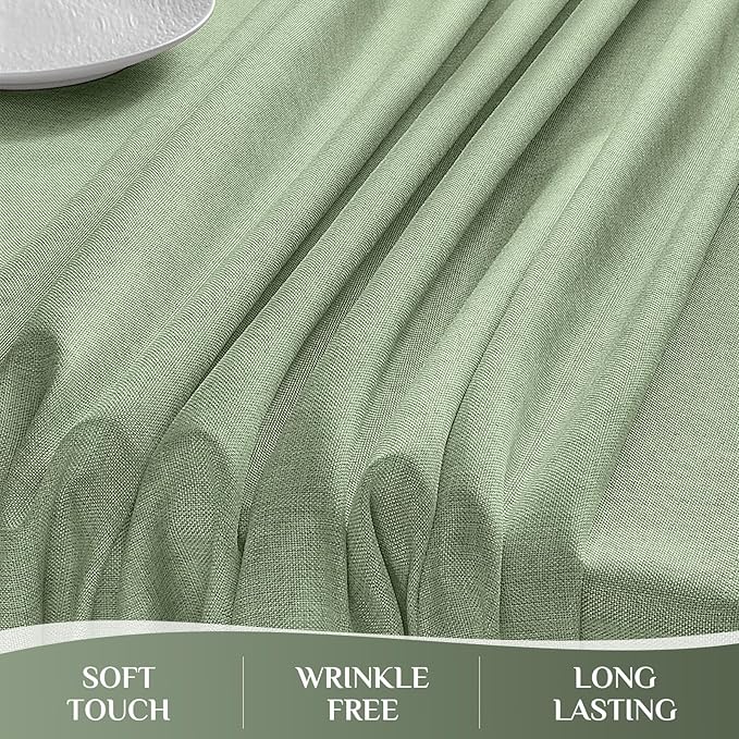 Softalker Large Tablecloths Rectangular 120 x 60 inch Linen Textured Table Cloth Outdoor Waterproof, Stain and Wrinkle Resistant,Sage Green Table Cloths for 6/8 Foot Rectangle Tables Decor for Spring