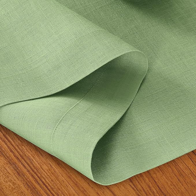 D'Moksha Homes Linen Sage Green Table Runner 144 Inches Long - 100% Pure Linen Extra Long Table Runner 14 x 144 Inch for Spring, St Patricks Day, Easter - Machine Washable
