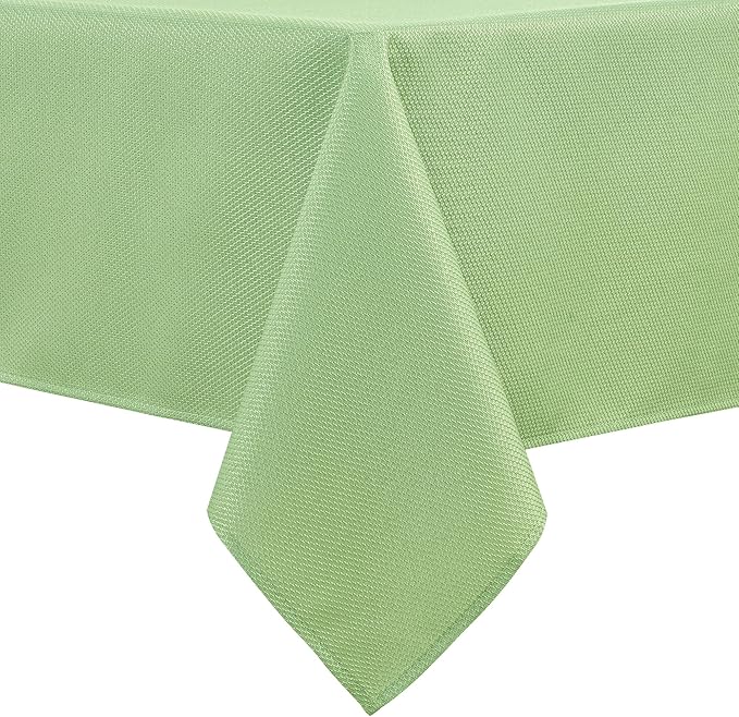 Hiasan 54 X 108 Inch Rectangle Textured Tablecloth - Waterproof Spillproof Antiwrinkle Jacquard Table Cloth for Kitchen and Dining Dinner, Outdoor Picnic, Holiday and Parties, Light Sage Green