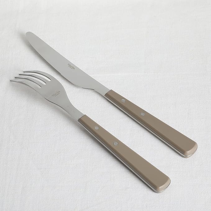Martha Stewart Watercliffe 16 pc Flatware Set Stainless Steel w/ABS Handle - Warm Grey