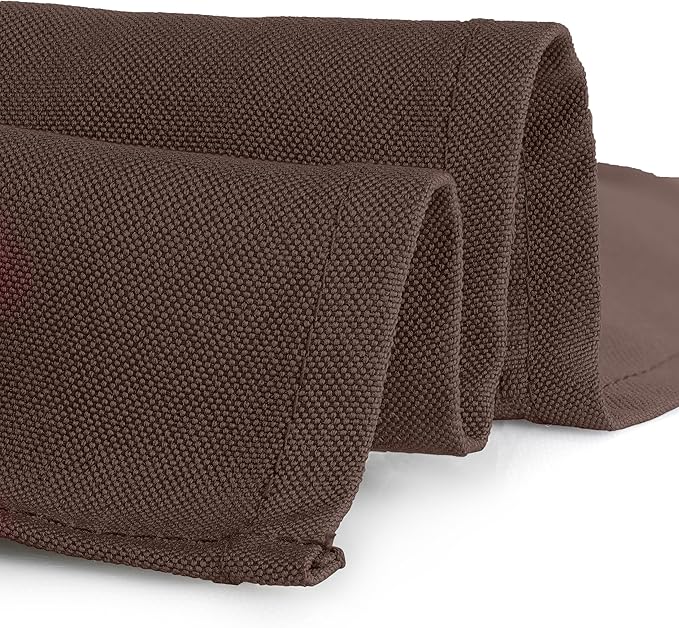 Gee Di Moda Fitted Tablecloth - 48 x 30 Inch Chocolate Floor-Length Fitted Table Cloth for 4 Foot Rectangle Table, Heavy Duty Washable Fabric for Parties, Dinner, Weddings, Baby Shower & Trade Show