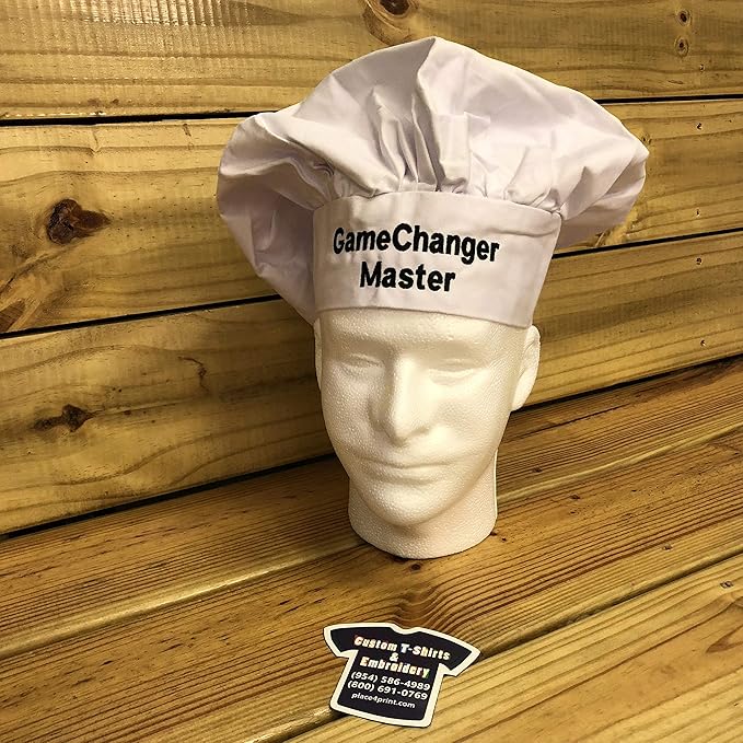 Personalized Chef Hat with Custom Embroidered Name or Text – Adjustable Professional Cooking Hat for Men & Women, Baking, BBQ, Kitchen, Restaurant Use