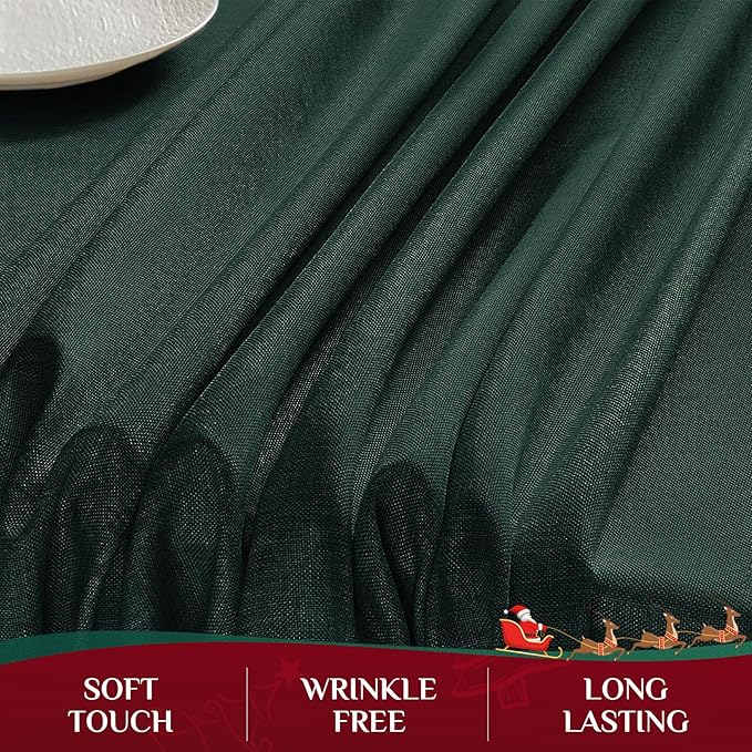 Softalker Rectangle Table Cloth Green 84 x 60 Inch Spring Tablecloths Linen Textured Stain and Wrinkle Resistant Decorative Dining Table Cover for Summer Outdoor, Tea Party, Birthday, Coffee