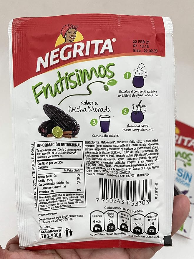 Umsha (Negrita) Chicha Morada with Stevia 20 gr - 3 pack