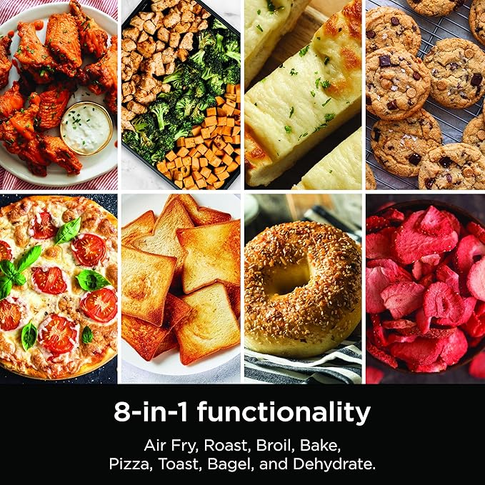 Ninja Toaster Oven & Air Fryer, 8-in-1 Functionality, Large Capacity, Air Fry Basket, Sheet Pan, Wire Rack & Removable Crumb Tray, Stainless,1800 watts, SP151