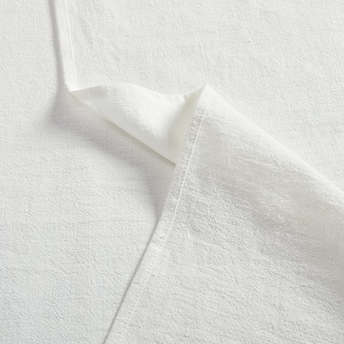 Caldo Rectangle Linen Tablecloth (Natural White)