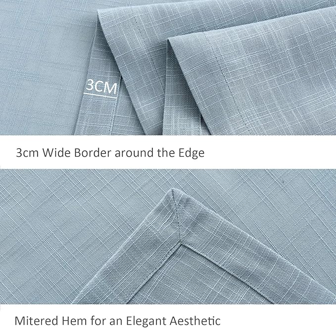 maxmill Lux Faux Linen Table Cloth with Slubby Texture Wrinkle Resistant Anti-Shrink Soft Tablecloth for Kitchen Dining Tabletop for Buffet Banquet Parties Rectangle 60 x 140 Inch Slate Blue