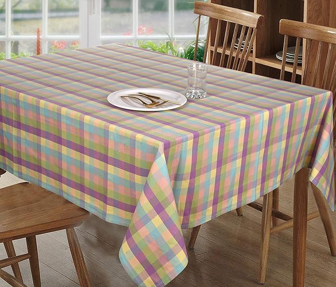 Urban Villa Tablecloth Buffalo Check Tabletop Cover Kitchen Dining Table Cloth 100% Cotton Great Parties Wedding Holiday Dinner Easter Rectangle 52X70 Inches 4-6 Seats
