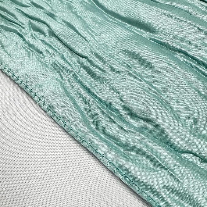 YOUR CHAIR COVERS - 90 x 156 inch Rectangular Crinkle Taffeta Tablecloth - Robin Egg, Rectangle Table Linens for 8 ft Rectangular Tables, Wedding Crushed Table Cloth