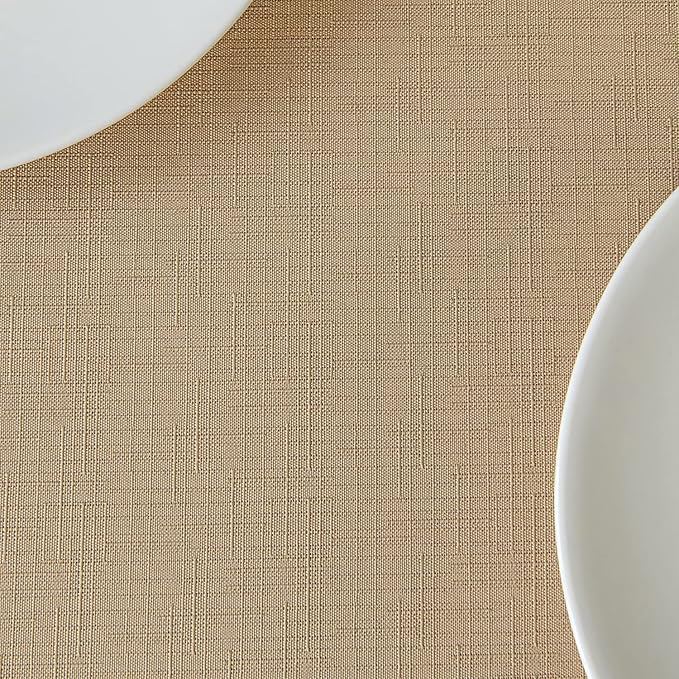 maxmill Square Tablecloth Water Resistance Antiwrinkle Spill Proof Linen Looking Texture Table Cloth, Decorative Fabric Table Cover for Banquet Parties Event Holiday Dinner, 70 x 70 Inch, Beige