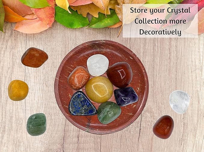 Red Jasper Crystal Bowl - 2 Inch Decorative Bowls for Room and Home Decor - Gemstone Healing Crystals for Elegant Display, Positive Energy Balance and Gift