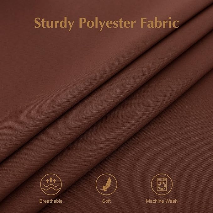2 Pack Small Square Table Cloth 24X24 Inch Chocolate Washable Fabric Tablecloth Polyester Solid Tables Cover for Night Stand End Table Side Table Outdoor Indoor