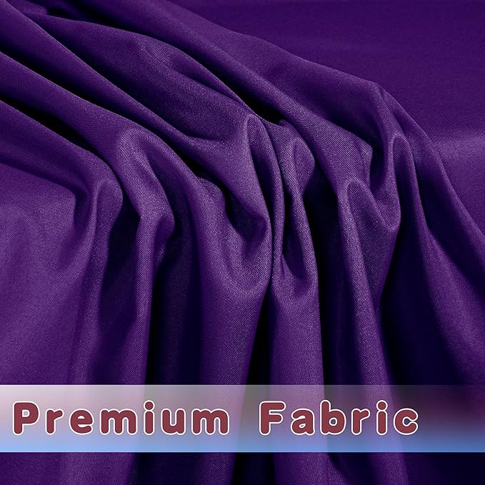 HolidayIdeas 2 Pack Fitted Tableclothes - 48 x 24 Inch - Purple Rectangle Tablecloths for 4 Foot Tables, Polyester Fabric Table Covers for Birthday Parties, Holiday Dinner, Trade Show