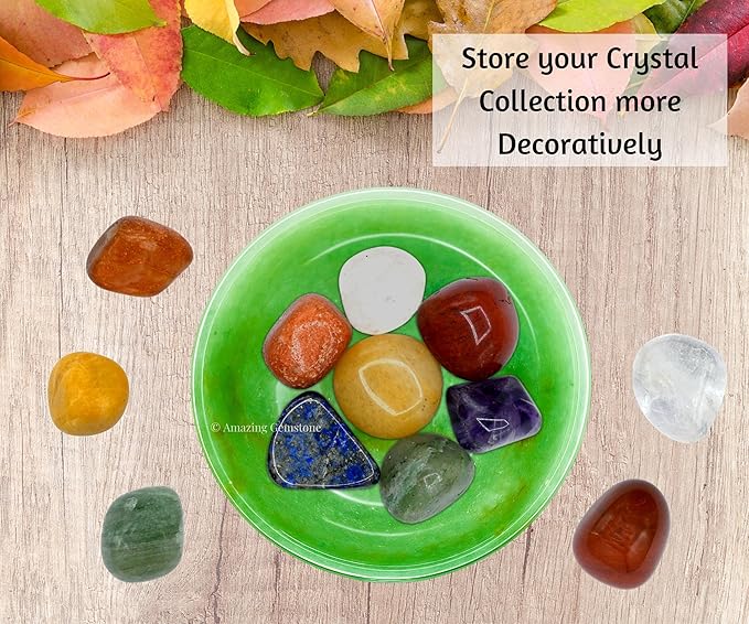 Green Aventurine (Light) Crystal Bowl - 3 Inch Decorative Bowls for Room and Home Decor - Gemstone Healing Crystals for Elegant Display, Positive Energy Balance and Gift