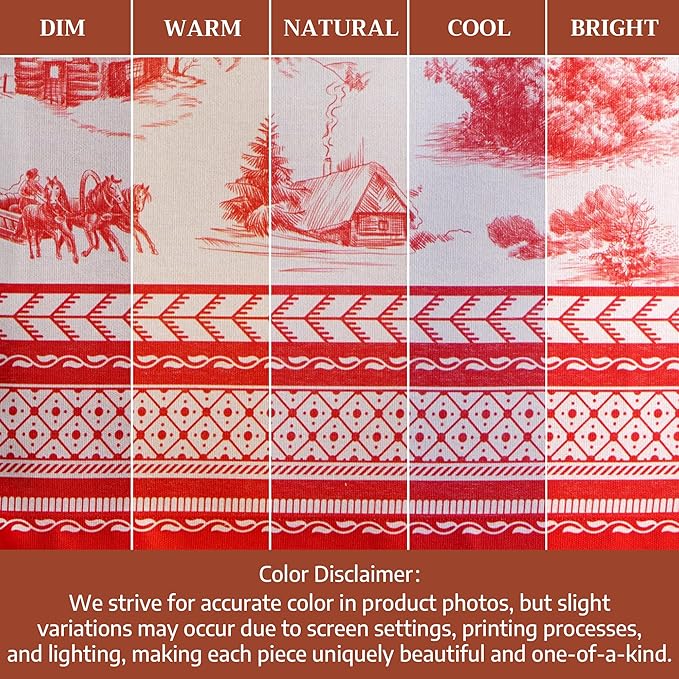 Maison d' Hermine Table Cloth Rectangle Table 100% Cotton 54 x 72 Inches Fall Tablecloth Reusable Everyday Use for Thanksgiving Christmas Decorations Dining Farmhouse Party (Winter Jouy)