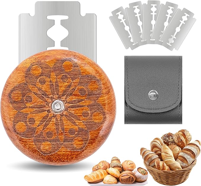 UFO Bread Lame Cutter for Homemade Sourdough,Bread Scorer Tool for Sourdough with 5 Blades and Case,Slashing Tool Bread Cutting Knife for Artisan Bread and Baguette Makers,Ring