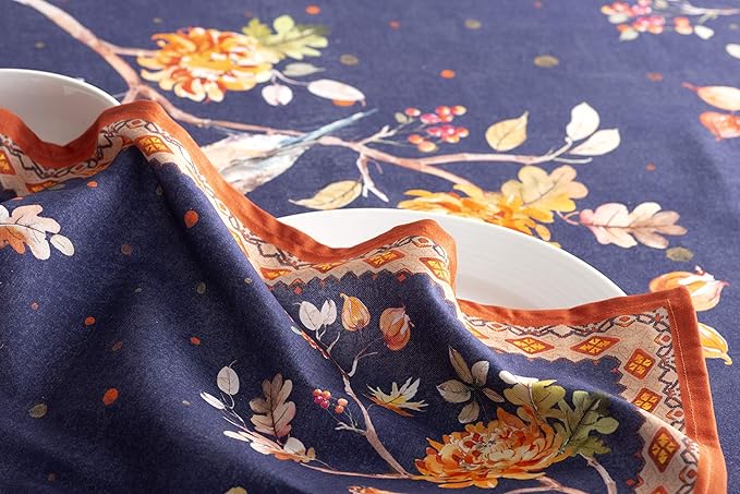 Maison d' Hermine Cloth Napkins Set of 4 100% Cotton for Thanksgiving Christmas Decorations Everyday Reusable Square Fall Napkins Cloth Washable Dinner Party (Kelim - Infinity, 20"x20")